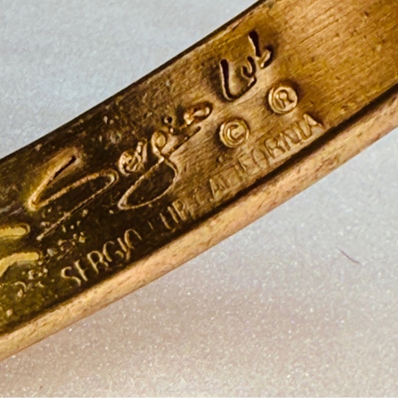 Vintage Sergio Lub California, two toned Cuff Bracelet - Picture 7 of 9